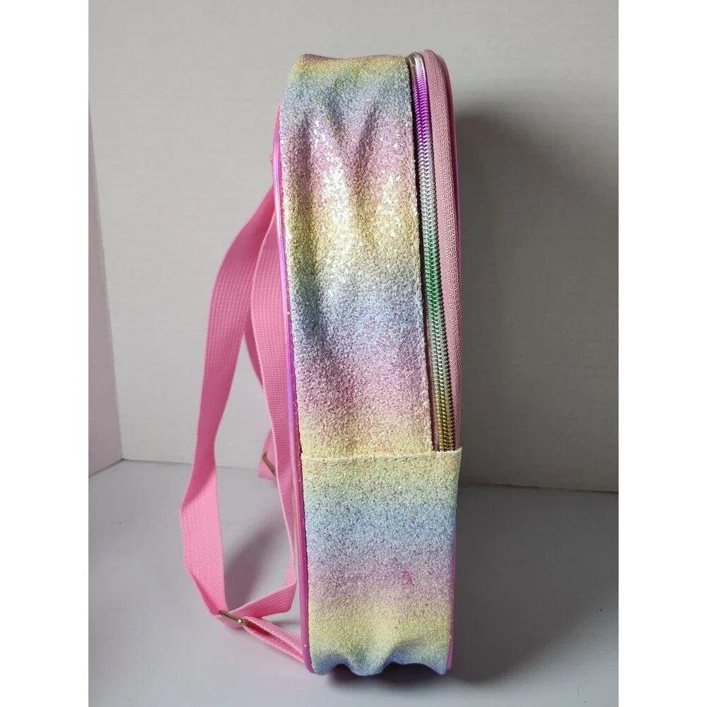 Unicorn Rainbow Glitter Backpack with Notebook, Sticky Notes, Pens, And Pencil